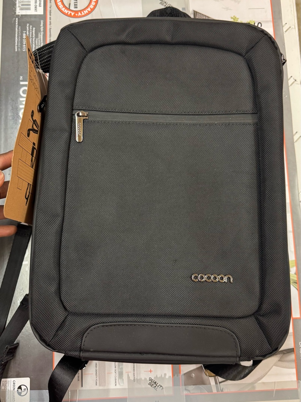 Black Slim Travel Sling Bag for Men